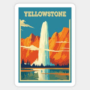 National park Yellowstone, Usa, Travel Poster Sticker